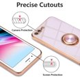 thumbnail image 3 of Electroplated Magnetic Ring Holder Case, 360 Degree with Rotation Metal Finger Ring Holder Magnet Car Holder Soft Silicone Shockproof Cover for iPhone 7 Plus iPhone 8 Plus - Purple, 3 of 14
