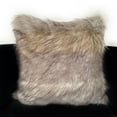thumbnail image 2 of Plutus 16" x 16" Wolverine Pelage Animal Faux Fur Luxury Throw Pillow in Gray, 2 of 2