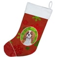 thumbnail image 2 of Carolines Treasures SC9434-CS Cavalier Spaniel Red and Green Snowflakes Holiday Christmas Stocking SC9434, Large, Multicolor, 2 of 2