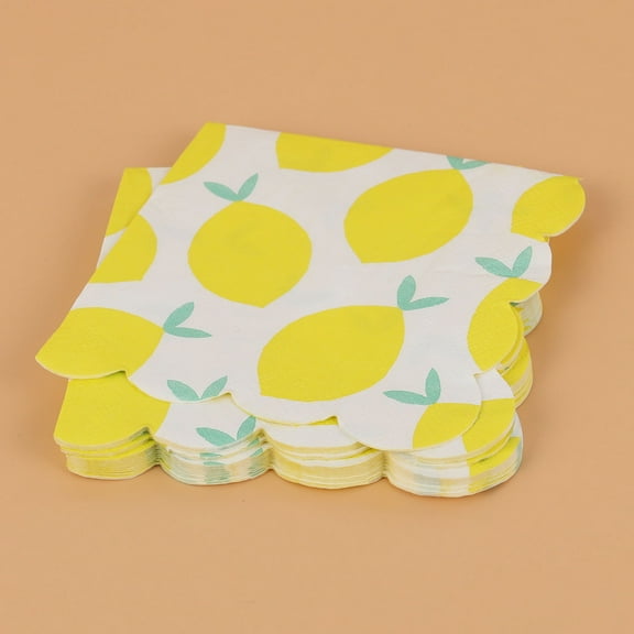 FRCOLOR  16 Pcs Lemon Paper Napkins Tray Special Celebration Tableware