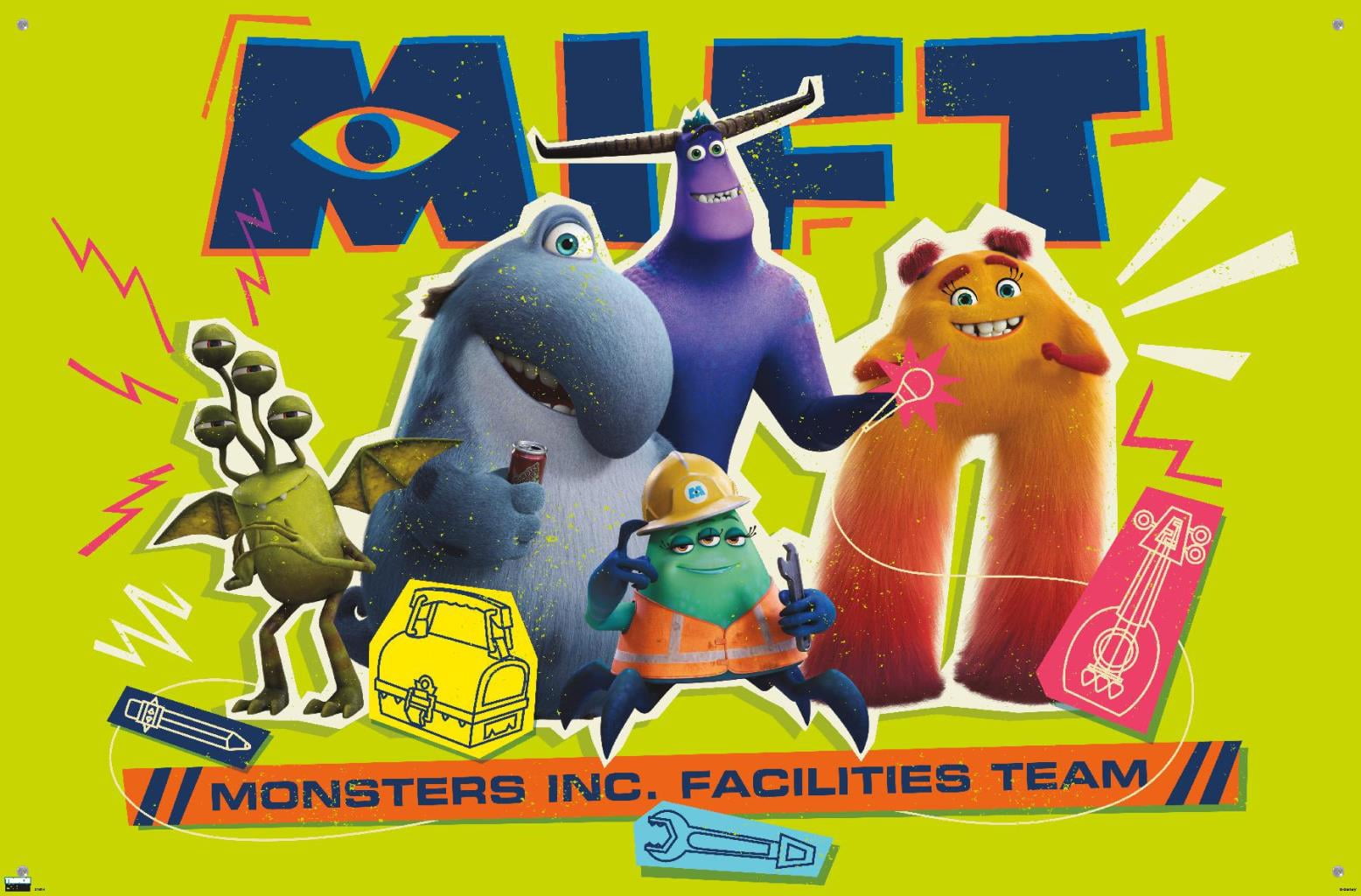 Disney Monsters at Work - Facilities Team Wall Poster with Pushpins, 22.375" x 34"
