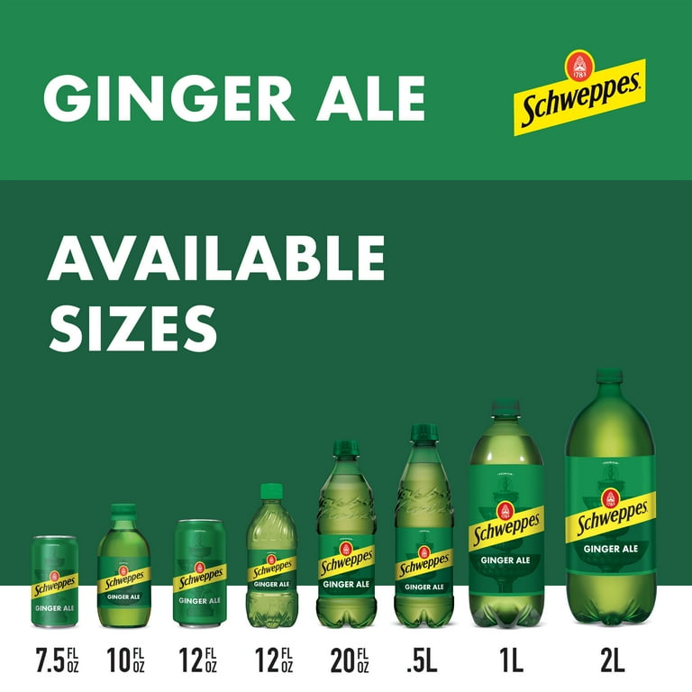 Schweppes Bold Brand Ginger Ale, Caffeine Free Soda Pop, 2 L