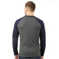 thumbnail image 3 of Men's Long Sleeve Crew Neck Baseball Shirt, Casual Dynamic Cotton Raglan T Shirts, Navy/Charcoal Gray 3XL, 1 Count, 1 Pack, 3 of 7