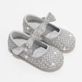 thumbnail image 2 of Hihipz Little Girls Mary Jane Shoes Bow Rhinestone Hook Loop Flat Princess Party Dress Shoes, 2 of 5