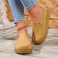 thumbnail image 6 of Abomasnow Womens Flock Metal‑Button Decor Round Toe Slip‑On Backless Clog Mule Casual Shoes, 6 of 9