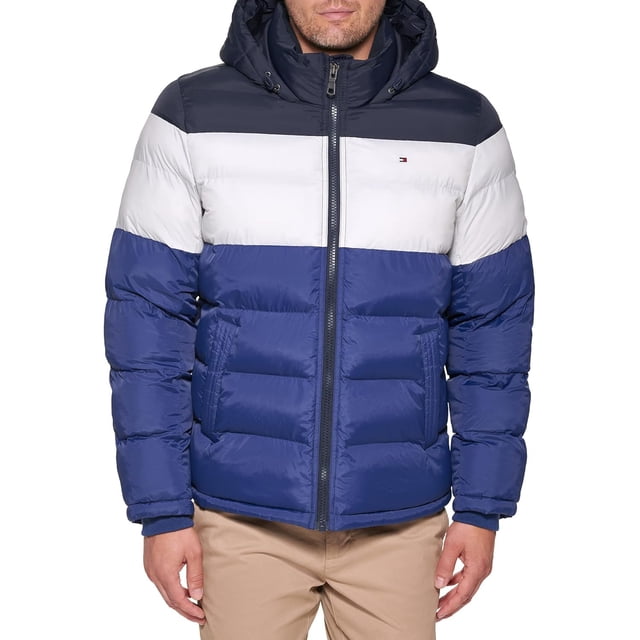 Chaqueta Tommy Hilfiger con capucha Puffer Bluebell para hombre, 3XL