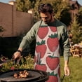 thumbnail image 4 of Red Strawberry Plants Fruit Beige Pattern Apron-Garden Aprons for Women with Pockets-Cotton Linen Waterproof Kitchen Cooking Gardening Aprons Adjustable for Kitchen,Cooking,BBQ and Salon 33x27 Inch, 4 of 7