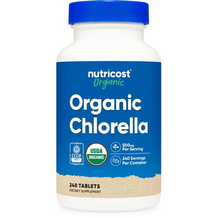 Nutricost Organic Chlorella 500mg, 240 Tablets - Gluten Free, Non-GMO Supplement