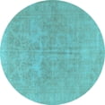 thumbnail image 1 of Ahgly Company Indoor Round Persian Light Blue Traditional Area Rugs, 5' Round, 1 of 4