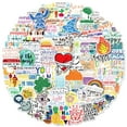 thumbnail image 1 of Rush Inspirational Text English Phrases Stickers, Set of 100, Waterproof and UV Resistant, Great for All Your Gadgets S4463, 1 of 5