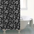 thumbnail image 4 of Black Daisy Flower White Blooms Pattern Shower Curtain 84"x72" ,Bathroom Decorative Shower Curtains Set with 12 Hooks,Modern Waterproof Washable Shower Curtain, 4 of 6