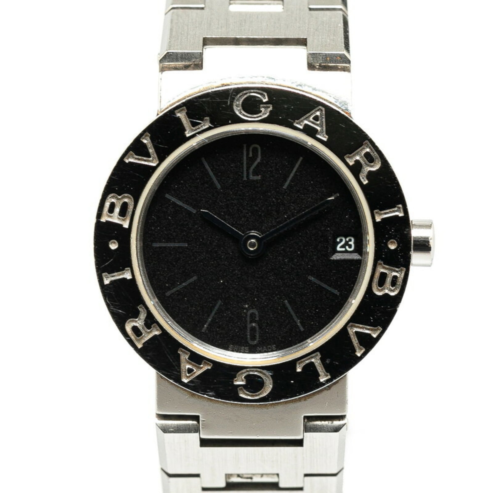 BVLGARI Ergon Watch EG30S Quartz Black Dial Leather Stainless for Women\'s Bulgari Ergon Quartz // EG 30 S // Pre-Owned - Luxury Ladies  main image 4