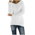 thumbnail image 2 of LEEYNEER Blouses for Women Plus Size Women Fashion Loose Plush Solid Color Long Sleeves Sweater T-shirttops, 2 of 4