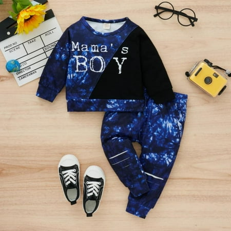 

Baby Clothes Baby Tie-dye Patchwork 2pcs Girls Sports Suit Long-sleeved Letter Set