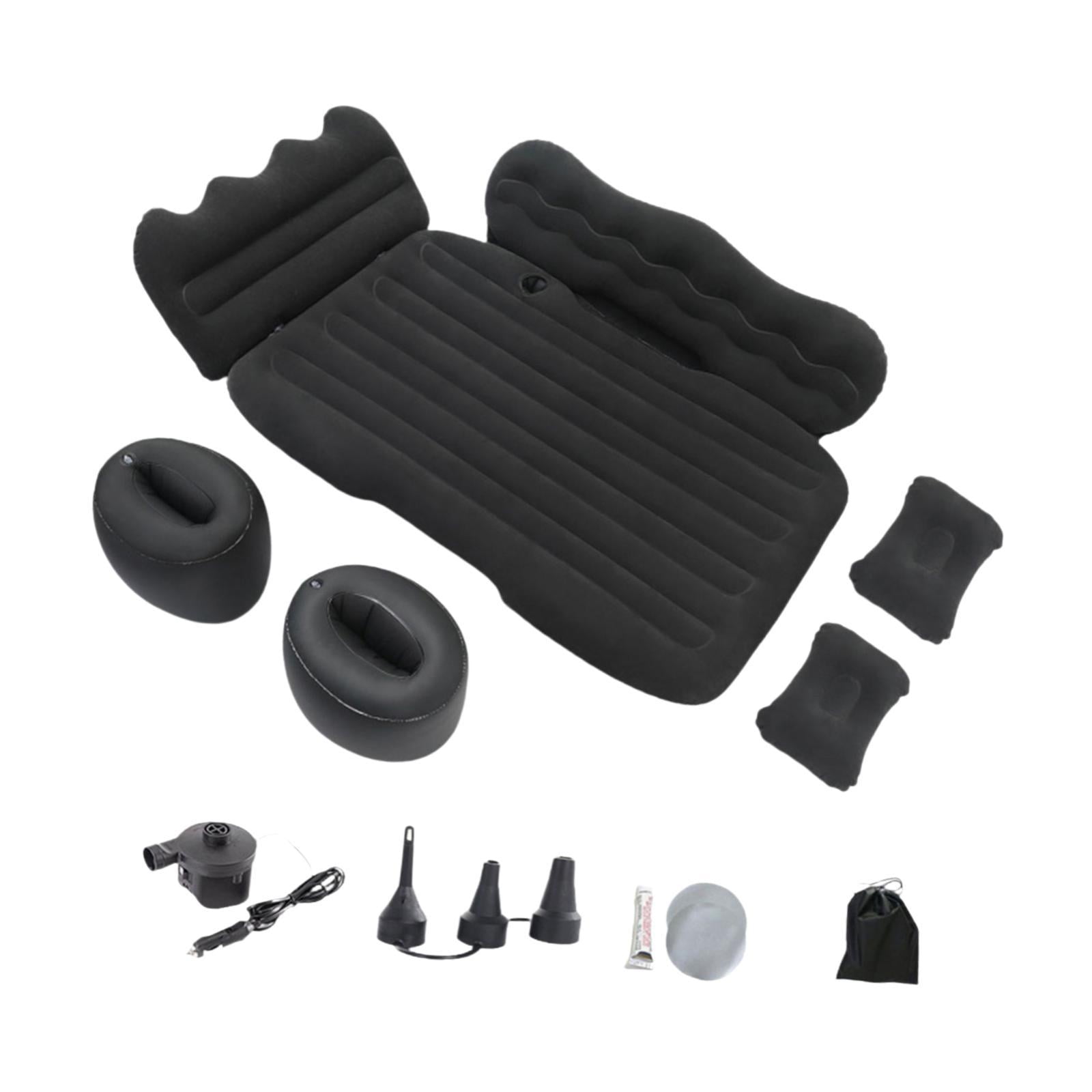 Wswqop Generic Inflatable Car Air Mattress Backseat Sleeping Bed Pillow Automotive Road Black