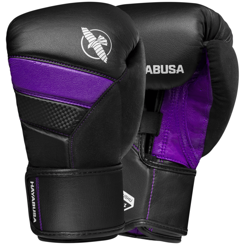 Hayabusa T3 Boxing Gloves, Black/Purple 16oz
