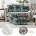 thumbnail image 6 of Boho Coastal Tree Outdoor Waterproof Pillow Covers, Ocean Vintage Tropical Plant Flower Decorative Square Throw Pillowcase Sofa Cushion Sham for Patio/Couch/Chair, 18"x18" 2 Pack, 6 of 8