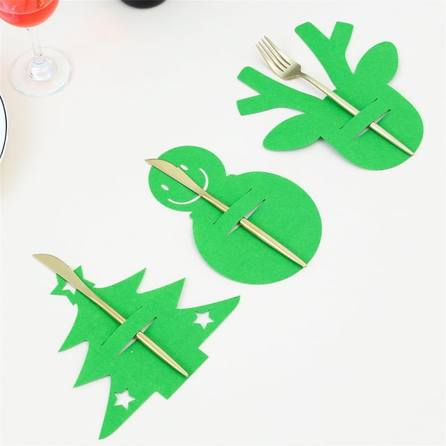Juego De 12 Cubiertos Navideños: Tenedores Y Cucharas, Bolsa Para Decorar La Mesa De Navidad, Bolsa Para Cubiertos, Decoraciones Temáticas Navideñas
