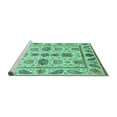 thumbnail image 2 of Ahgly Company Machine Washable Indoor Round Abstract Turquoise Blue Modern Area Rugs, 8' Round, 2 of 4
