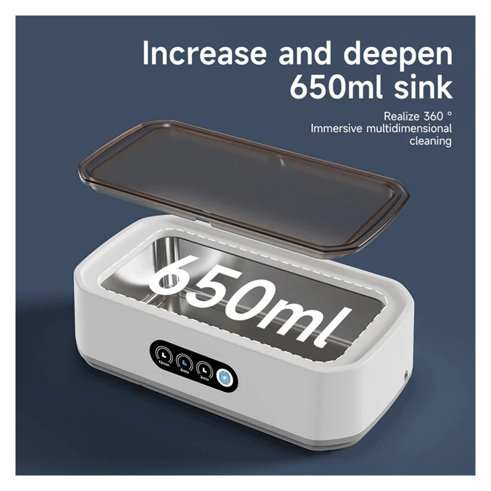 Black Ultra Machine Glasses Cleaning Machine Large Capacity Jewelry Braces Professional Cleaner ,Convenient to Use