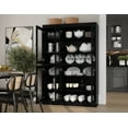 thumbnail image 3 of 100% Solid Wood 48.5" Pantry China Cabinet with Clear Glass Doors and Adjustable Shelves, 3 of 6