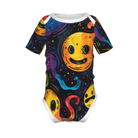 

Coaee Playful Ghosts Night Sky for Soft Baby Short-Sleeve Bodysuit Baby Climbing Clothes Baby Girls Boys Bodysuit Romper-3 Months