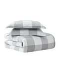 thumbnail image 2 of Sweet Home Collection Soft Microfiber Gingham Geometric Checkered Comforter and Sheet Set - Grey/White, Full, 2 of 4