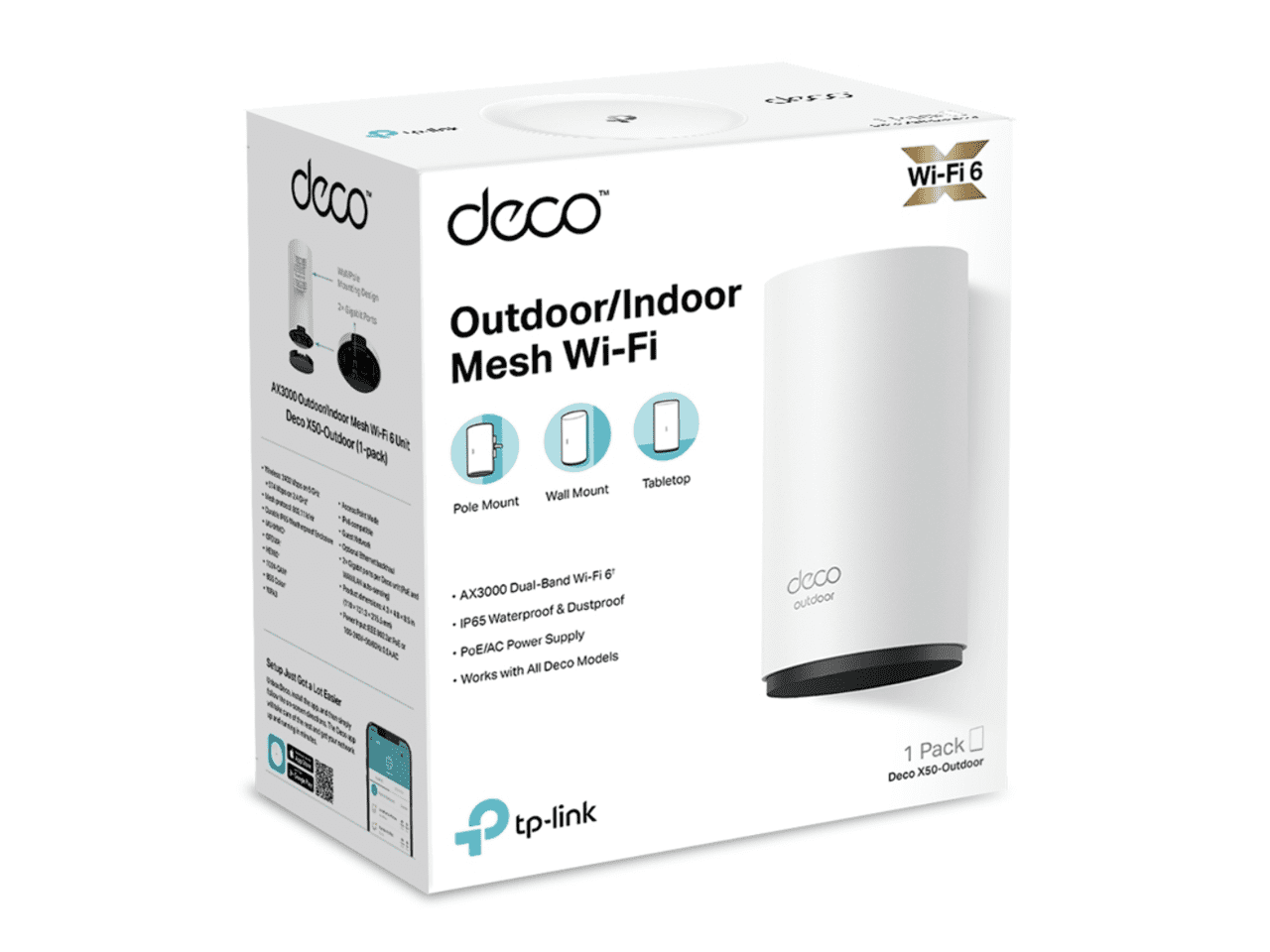 TP-LINK AX3000 Outdoor/Indoor Mesh Deco X50-Outdoor(1-pack) Wi-Fi 6 Unit -  Ecomedia AG