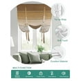 thumbnail image 2 of Brown Beige Tie Up Curtains for Windows 63 Inch Length Balloon Curtains Kitchen Adjustable Balloon Window Shade Farmhouse Vintage Gradient Wooden Grain Tie Up Valance Bathroom Curtain Window 42"x63", 2 of 6