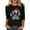 Black, variant on Christmas Shirts for Women 3/4 Sleeve Tops Casual Loose Fit Print Holiday T Shirts for Ladies