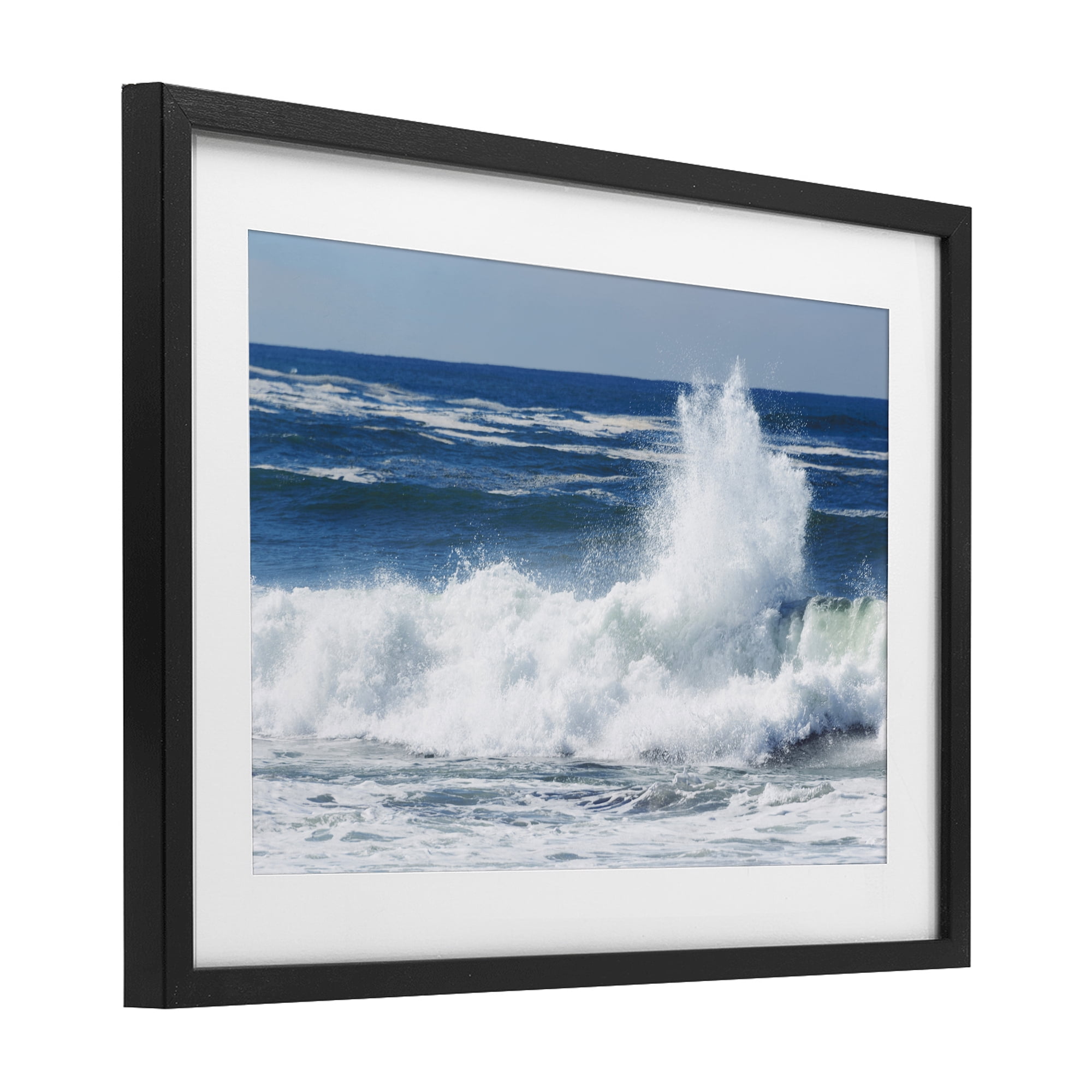 Stupell Industries Crashing Waves Splash Black Framed Print Under Glass, design by JLM Photographs