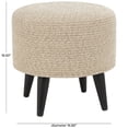 thumbnail image 3 of DecMode Polyester Chevron Textured Stool with Black Wooden Legs, Beige, 3 of 9