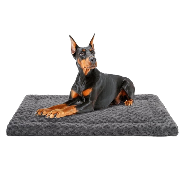 Alfombra de cama para perros Exsnugy, lavable, reversible, gris, 120 x 75 cm