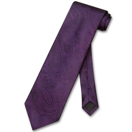 Color Paisley Necktie - Vesuvio Napoli NeckTie DARK PURPLE Color Paisley Design Men's Neck Tie