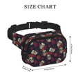 thumbnail image 4 of Honeii Roses Skulls Print Square Double Layer Waist Bag,Waist Belt Bag Fashion Fanny Women and Men,For Travel Running Hiking Walking, 4 of 9