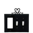 thumbnail image 1 of Village Wrought Iron EGSS-51 8 Inch Heart - Single GFI and Double Switch Cover, Black, 1 of 2