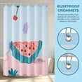 thumbnail image 2 of REGALWOVEN Cute Print Shower Curtain Sets, Waterproof Fabric Bath Curtain with 12 Hooks, Fresh Pastoral Style for Bathroom Decor Pink Watermelon 71"W x 71"L, 2 of 7