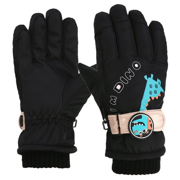 Ugoldhm Children Winter Ski Gloves - Thickened Fleece Lined Warm Snow Gloves for 6-10 Years