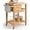 32.5"Lx21.5"Wx35.5"H, variant on Bamboo Kitchen Island Cart, Rolling Butcher Block with Large Drawer, 2-Door Cabinet, 3-Tier Open Shelves, Towel Rack, Kitchen Carts on Wheels with Storage for Dining Room