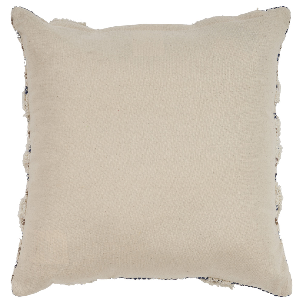 LR Home Joy Set of 2 Blue/Natural Diamond Cotton Adult Decorative Throw Pillow