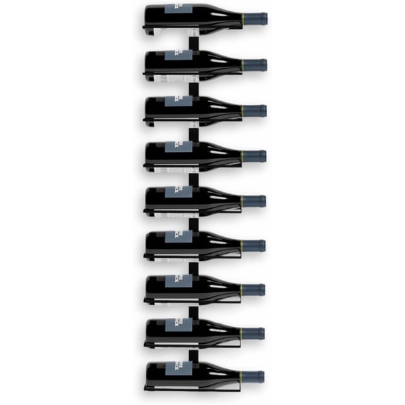HOMLUX Wine Stack 9 Bottle Modern Metal Wall Mounted Wine Rack