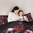 thumbnail image 5 of Homewish Spooky Halloween Skull 7 Pieces Full Size Bedding Sets,Red Rose Floral Full Size Bed in a Bag,Black Reversible, 5 of 8