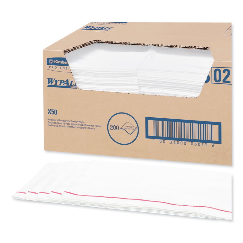 23-1/2 in. x 12-1/2 in. 1/4 Fold X50 Foodservice Towels - White (200/Carton)