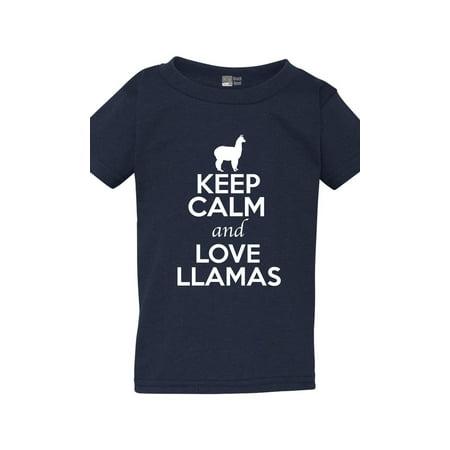 

Keep Calm And Love Llamas Camel Animal Lover Funny Toddler Kids T-Shirt Tee