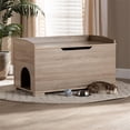 thumbnail image 3 of Baxton Studio Housse de Litière pour Chat en Bois Fini Chêne Mariam Maison, 3 of 14