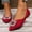 Red, variant on Aueoeo Women Ballets Flats, Pointed Toe Wedding Rhinestone Sparkly Slip On Flat Shoes ,Casual Work Shoes Office Driving Shoes