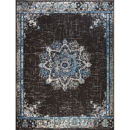 Traditional Oriental Medallion Distressed Area Rug 8x10 Multicolor Rugs 5x8