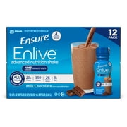 Ensure Enlive Advanced Nutrition Shake with 20 grams of High-Quality protein, Meal Replacement Shakes, Milk Chocolate, 8 fl oz, 12 count
