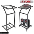 thumbnail image 3 of 16U Professional Audio Rack Mount DJ Mixer Stand Studio Adjustable Table Cart with Wheels - RACK STAND 16U, 3 of 12