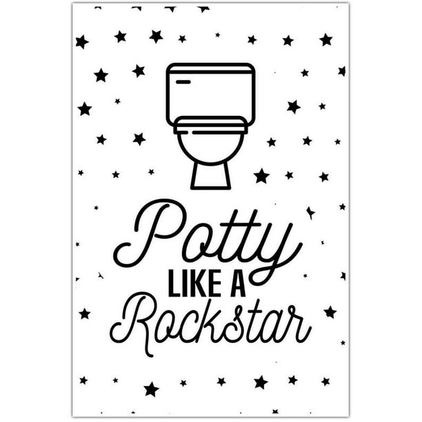 Potty Like A Rock Star Bathroom Humor Wall Art 8 5 X 11 Cardstock Walmart Com Walmart Com